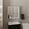 GlasFlength Decorative Wall Mirrors Medicine Cabinet Accent Mirror Wall Mounted Mirror Storage Cabinet for Bathroom Wall, White, 23.6"*2.8"*23.6" - 2 of 4
