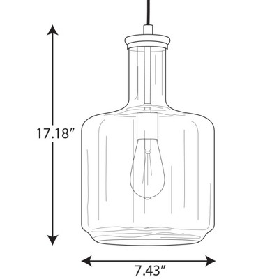 Latrobe Brushed Nickel Pendant with Clear Glass Shade