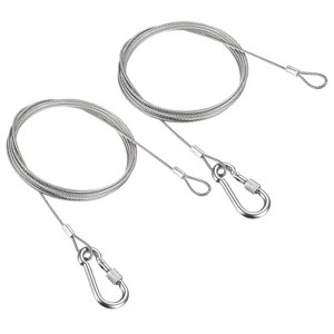 Unique Bargains Stainless Steel Luggage Lighting Travel Snap Hook Locking Cables Silver - 1 of 4