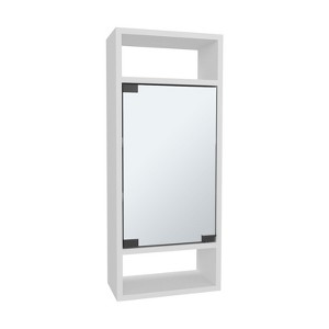 SEVOBAL Bathroom Storage Cabinets Minimalist Mirror Cabinet with One Door and Accessible Shelves for Bathroom, White, 5.9"*11.8"*28.3" - 1 of 4