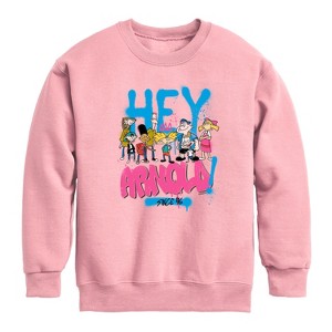 Boys' - Hey Arnold! - Arnold Spray Paint 96 Graphic Long Sleeve Fleece Sweatshirt - 1 of 3
