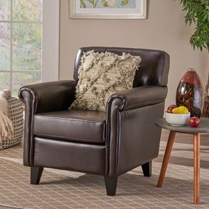 Mid-Century Club Chair Armchair with Leather for living room-Christopher Knight Home - 1 of 4