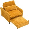 Vynxaria Yellow Comfortable Single Lazy Sofa Chair Teddy/Corduroy Fabric, Plush with Pillow, Wear-Resistant - 3 of 4