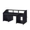 Royal Hampton 71 Inch Wood Music Studio Desk, Keyboard Tray, Monitor Top, Black - 3 of 4
