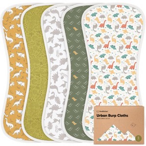 KeaBabies 5pk Urban Baby Burp Cloths, Organic Burping Cloth for Babies, Burp Rags for Baby Girls, Boys - 1 of 4