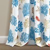 Lush Décor Coastal Reef Feather Light Filtering Grommet Window Curtain Panels Blue/Coral 52x84 Set - 3 of 4
