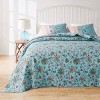 Greenland Home Fashions 3pc Audrey Turquoise Reversible Bedspread Set - 4 of 4