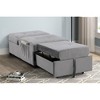 Velvet Adjustable Sleeper Lounge Chaise Chair with Pillow and Convertible Design for Living Room - 3 of 4