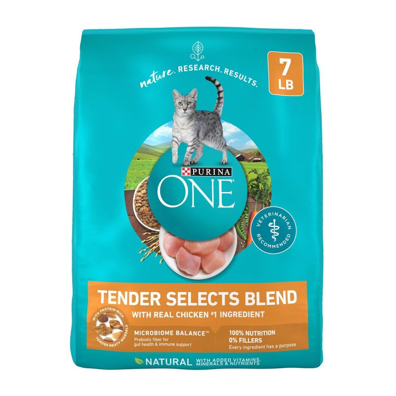 Purina ONE Tender Selects Natural Dry Cat Food with Real Chicken - 7lbs, 1 of 10