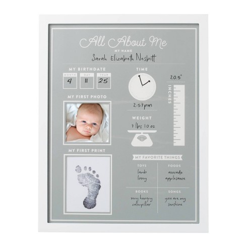 Pearhead Little Wishes Signature Guestbook Photo Frame - Gray/White