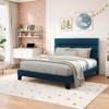 Allewie Platform Bed Frame with Fabric Upholstered Headboard and Wooden Slats Support, Fully Upholstered Mattress Foundation/No Box Spring Needed - 3 of 4