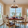 LNC Laius 24.8-in Farmhouse Wagon Wheel Chandelier with Seeded Glass Shades, Silver and Wood Finish, 6-Light - 2 of 4