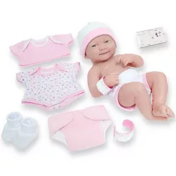 JC Toys La Newborn 14" Baby Doll 8pc - Pink
