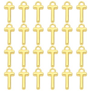 Unique Bargains Metal Bulk Elegant DIY Crafts Jewelry Making Initial Pendants 50 Pcs - 1 of 4