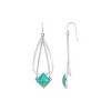 Silpada 'Deeply Impressed' Sterling Silver Compressed Turquoise Drop Earrings - 2 of 4