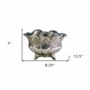 HomeRoots 7" Silver Scalloped Design Polyresin Decorative Bowl With Orbs - 3 of 4