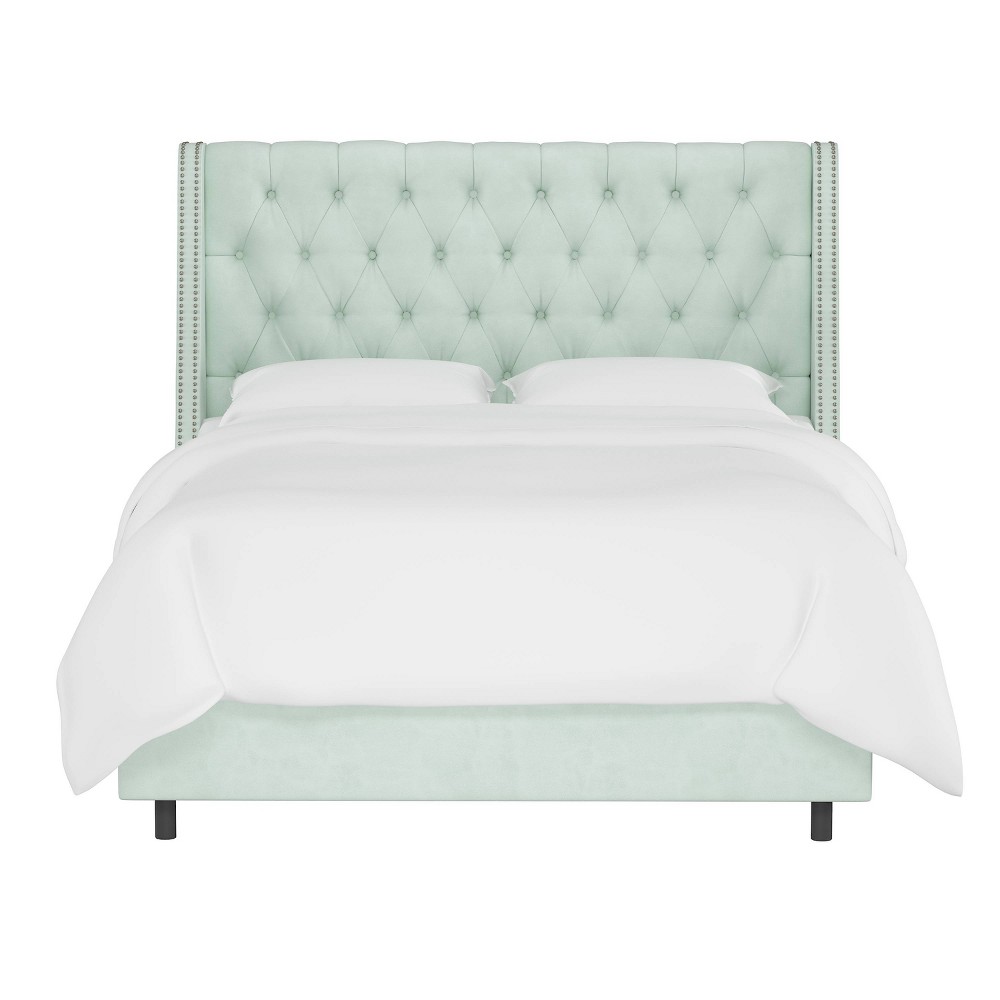 Photos - Bed Skyline Furniture Queen Arlette Nail Button Wingback : Upholstered in V