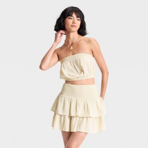 Women's Crinkle Gauze Tube Top - Universal Thread™ - 1 of 3