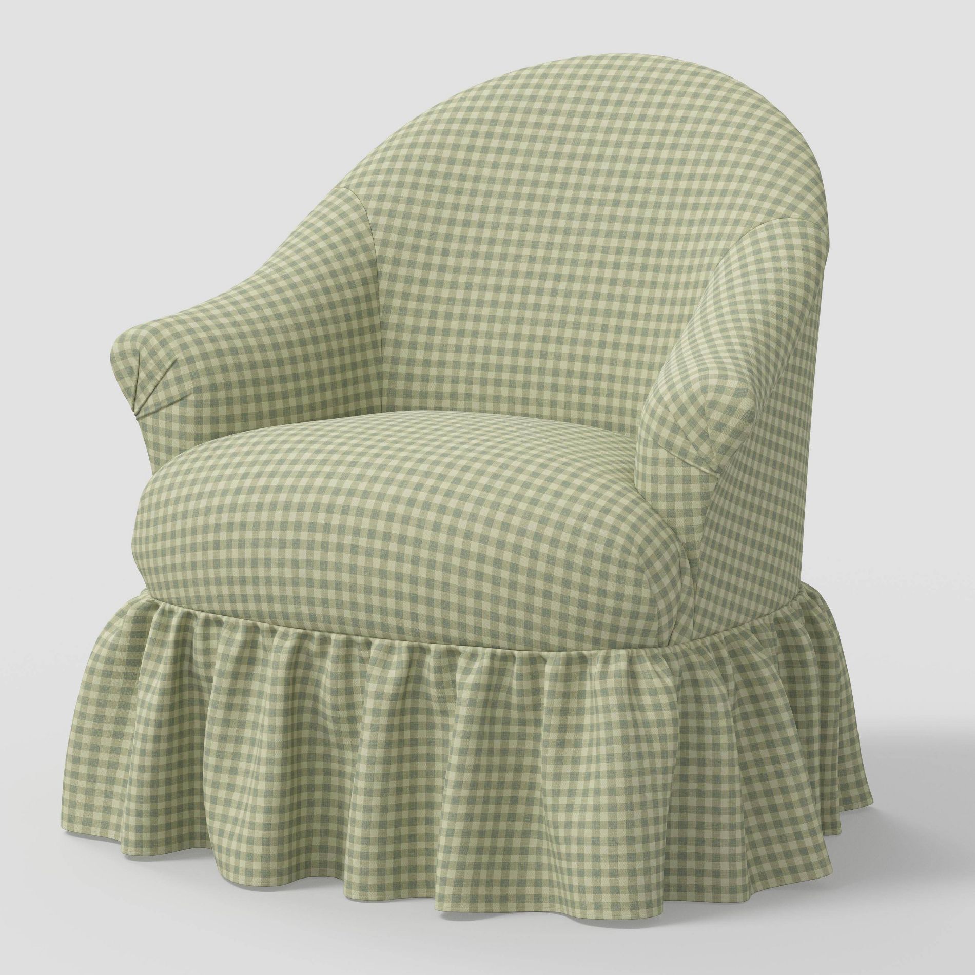 Ruffle Skirt Accent Chair with Swivel Whitaker Gingham Sage - Threshold™ designed with Studio McGee
