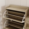 NicBex 36.6 Inch Shoe Cabinet with 3 Rattan Flip Drawers,3 Square Shelves and 1 Storage Drawer for Hallway and Entryway - 4 of 4
