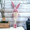 HomeRoots 20" Pink and White Fabric Rabbit Easter Standing Gnome Tabletop Sculpture - 2 of 4