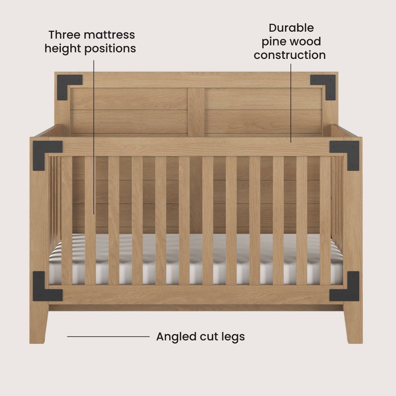 Child Craft Lucas 4-in-1 Convertible Crib - Nutmeg, 5 of 8