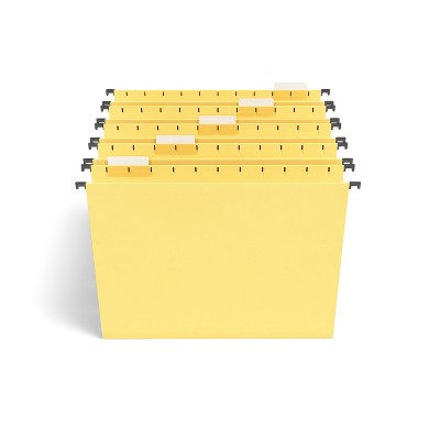 MyOfficeInnovations Hanging File Folders 5-Tab Letter Size Yellow 25/Box (163519)