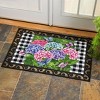 Evergreen Hydrangea Checks Embossed Floor Mat 18 x 30 Inch Colorful Stylish and Durable Door and Floor Mat for Patio and Yard - 3 of 4