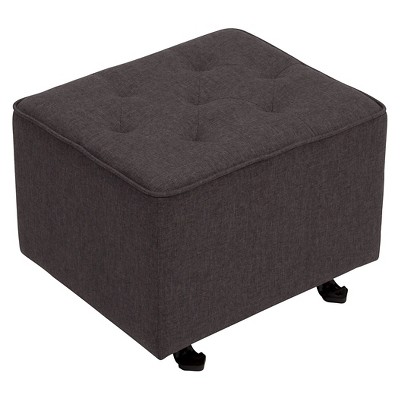 Delta Children Emma Diamond Tufted Gliding Ottoman Charcoal