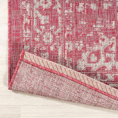 Fuchsia and Light Gray 9' x 12' Bohemian Medallion Rug