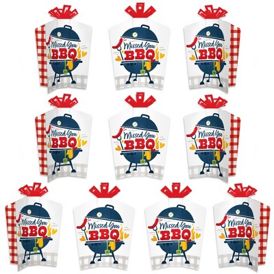 Big Dot of Happiness Missed You BBQ - Table Decorations - Backyard Summer Picnic Party Fold and Flare Centerpieces - 10 Count