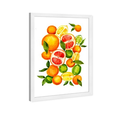 13" x 19" All the Citrus Food and Kitchen Framed Wall Art Orange - Wynwood Studio