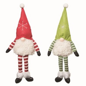 Transpac Christmas Plush Gnome Sitter Set of 2 Christmas Home Decorations - 1 of 1