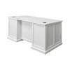 Modern Wood Double Pedestal Desk Fully Assembled White Finish - Abby Collection - Martin Furniture: Executive Office, Cable Management - 3 of 4