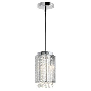 CWI Lighting Claire 2 Light Drum Shade Mini Pendant With Chrome Finish - 1 of 4