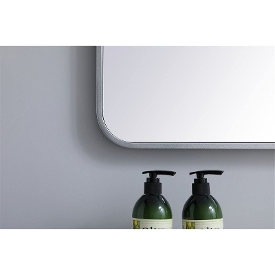 Evermore Contemporary 40x30 Silver Wood Vanity Mirror
