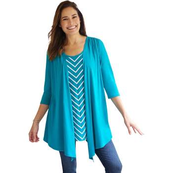 Woman Within Women's Plus Size 7-Day Layered 2-in-1 Tunic