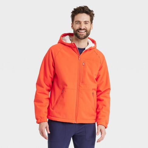 Men's High Pile Fleece Lined Jacket - All In Motion™ Red Orange Xl : Target