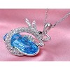 Anna-Kaci Large Faux Pearl Blue Crystal Rhinestones Pendant Necklace - image 2 of 4