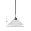 Toltec Lighting Paramount 1 - Light Pendant in  Matte Black/Brass with 16" Clear Bubble Shade - 2 of 2
