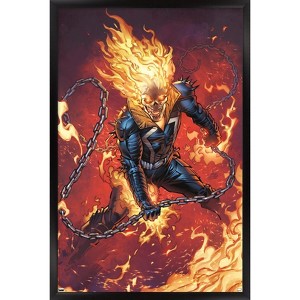 Trends International Marvel Ghost Rider - Flaming Chain Framed Wall Poster Prints - 1 of 4