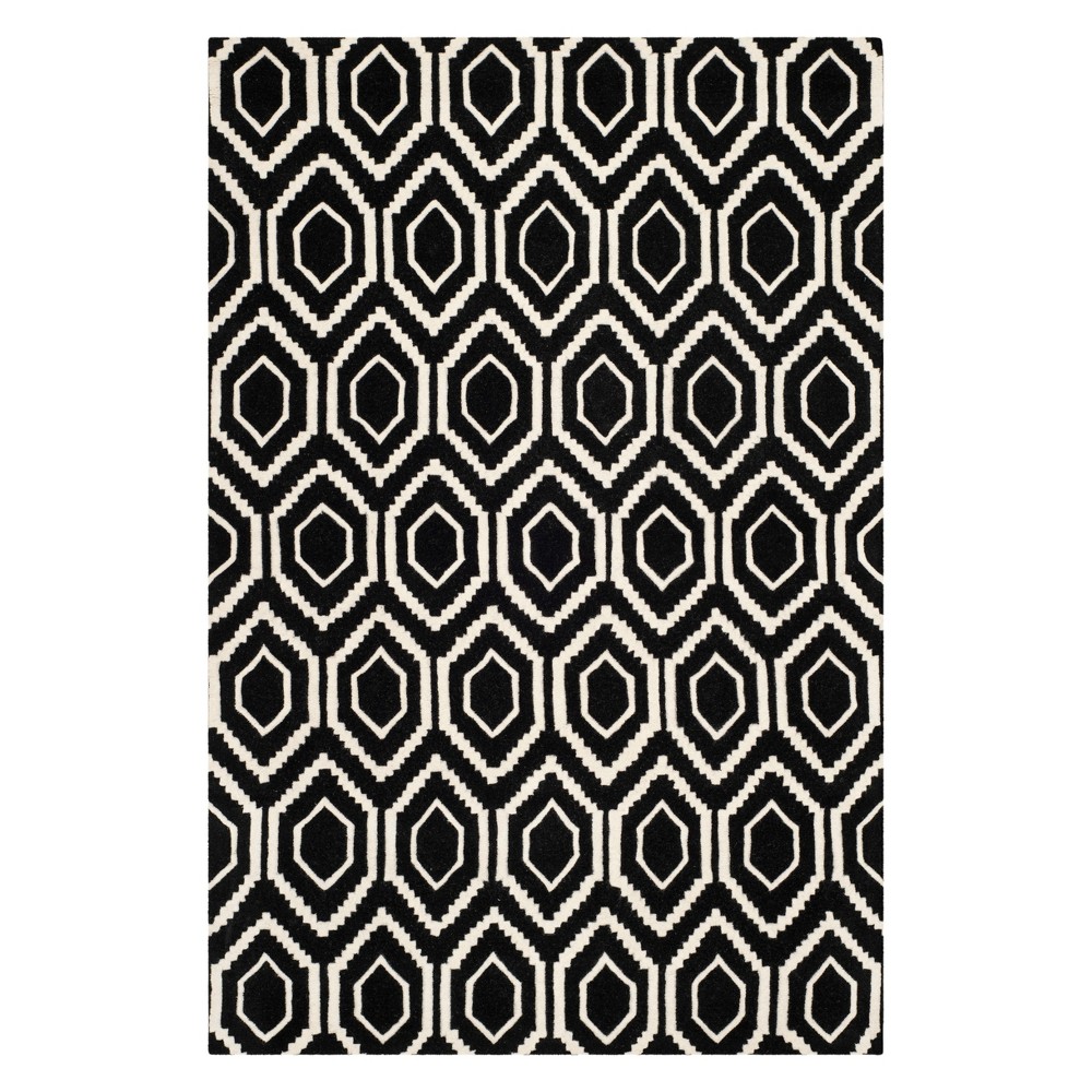 5'x8' Geometric Tufted Area Rug Black/Ivory - Safavieh