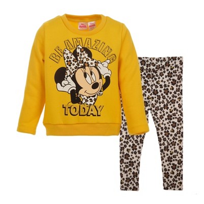 Disney Minnie Mouse Baby Girls Pullover Fleece Sweatshirt and Leggings Outfit Set Infant