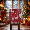 Unique Bargains Dining Chair Slipcovers Linen Red 22.83" x 19.29" 1Pcs - 2 of 4