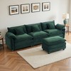 EHMKNP 3-Seat Corduroy Modular Sleeper Sectional Sofa - Comfy Upholstered with Ottoman for Living Room - 2 of 4