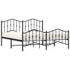 vidaXL California King Metal Bed Frame with Headboard & Footboard, Black, Sturdy Steel, No Mattress - 2 of 4