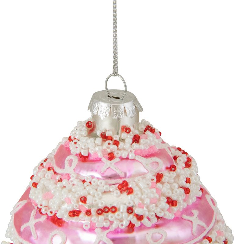 Northlight 4" Pink and White Cupcake with Sprinkles Glass Christmas Ornament, 4 of 5