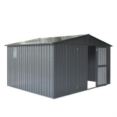 Maggift Deck Boxes Durable, Horizontal Compact Storage Shed for Garden, Backyard, Patio, Closet Deck Box, Silver, 138.11"*106.5"*78.7"