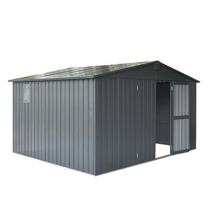 Syemin Deck Boxes Durable, Horizontal Compact Storage Shed for Garden, Backyard, Patio, Closet Deck Box, Silver, 138.11"*106.5"*78.7" - 1 of 4