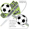 Big Dot of Happiness Goaaal - Soccer - Shaped Thank You Cards - Baby Shower or Birthday Party Thank You Note Cards with Envelopes - Set of 12 - 2 of 4